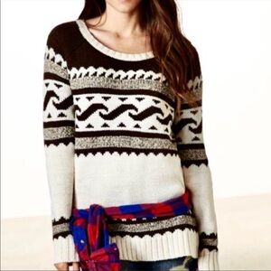 American Eagle fair isle Off Shoulder ski sweater